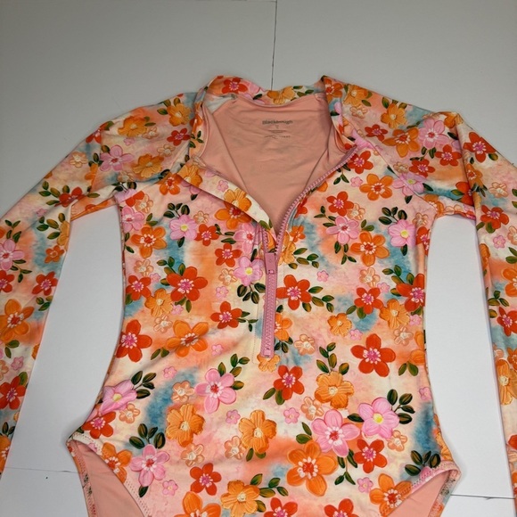 Blackbough Long Sleeve Floral Zip Swimsuit Rash Guard Small NWOT - Picture 8 of 10